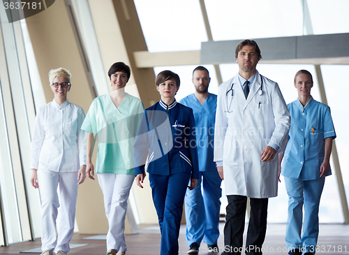 Image of doctors team walking