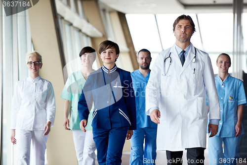 Image of doctors team walking