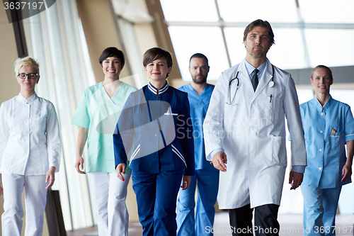 Image of doctors team walking