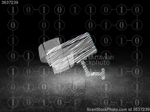 Image of Safety concept: Cctv Camera in grunge dark room