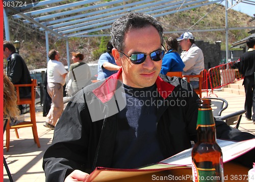 Image of Man restaurant patio