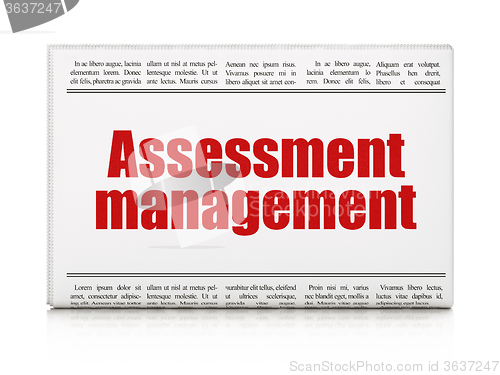 Image of Finance concept: newspaper headline Assessment Management