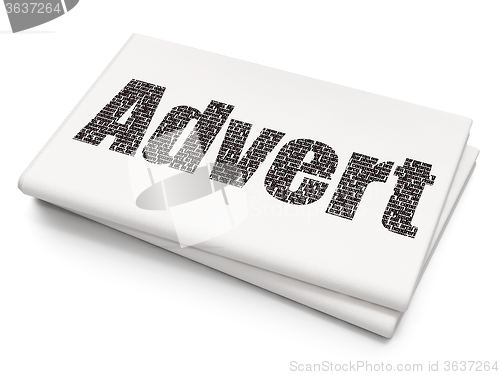 Image of Advertising concept: Advert on Blank Newspaper background