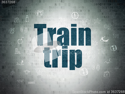 Image of Tourism concept: Train Trip on Digital Paper background