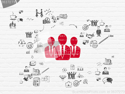 Image of Business concept: Business People on wall background