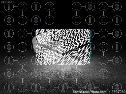Image of Finance concept: Email in grunge dark room