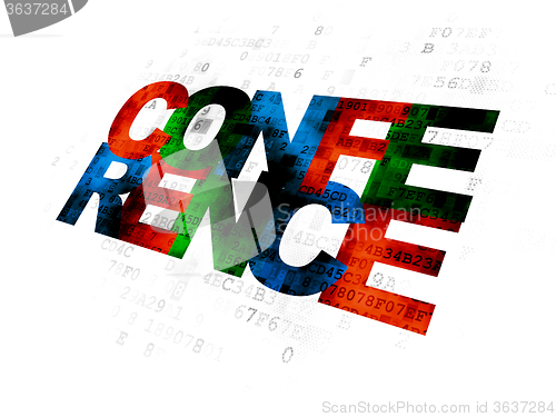 Image of Finance concept: Conference on Digital background