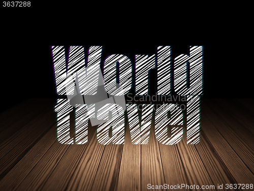 Image of Travel concept: World Travel in grunge dark room