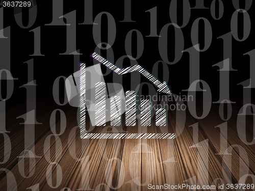 Image of Business concept: Decline Graph in grunge dark room