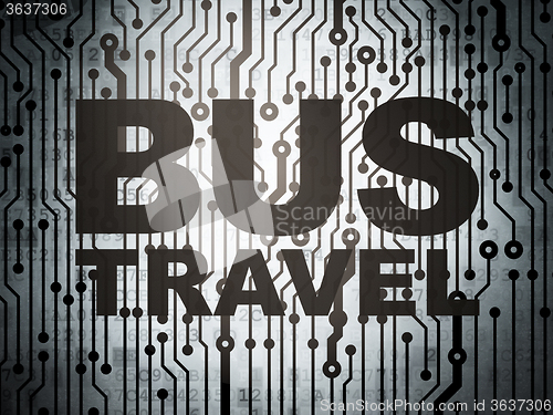 Image of Vacation concept: circuit board with Bus Travel