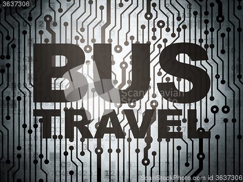 Image of Vacation concept: circuit board with Bus Travel