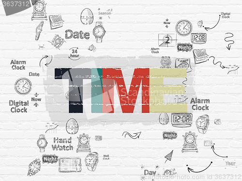 Image of Time concept: Time on wall background