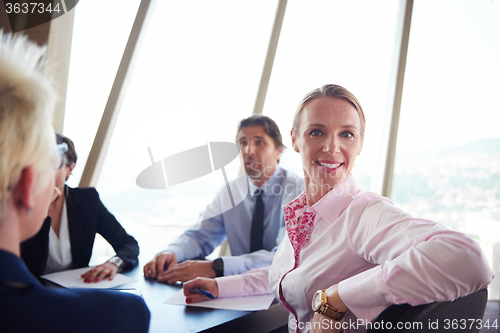 Image of business woman on meeting