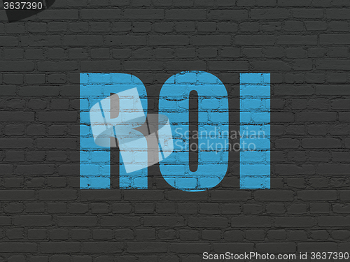 Image of Business concept: ROI on wall background