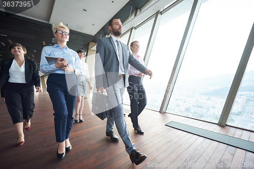 Image of business people group walking