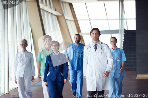 Image of doctors team walking