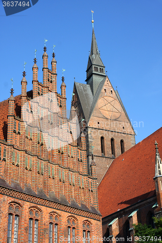 Image of Market Church and Old Town Hall in Hannover, Germany