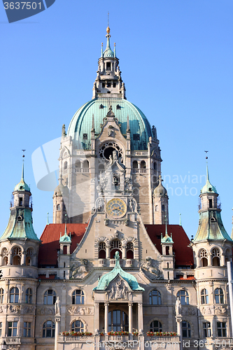 Image of New Town Hall (Rathaus) in Hanover, Germany