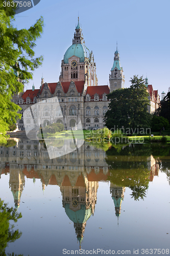 Image of New Town Hall building (Rathaus) in Hannover Germany