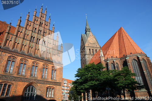 Image of Market Church and Old Town Hall in Hannover, Germany