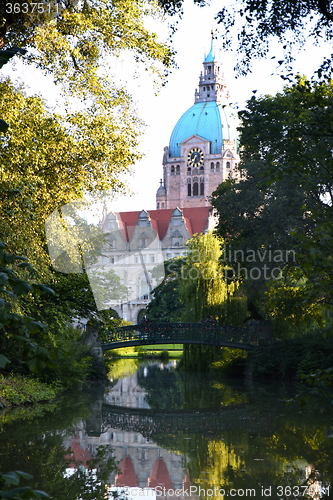 Image of New Town Hall building (Rathaus) in Hannover Germany