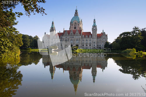 Image of New Town Hall building (Rathaus) in Hannover Germany