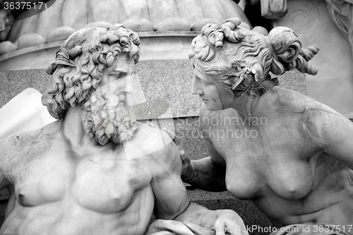 Image of Pallas-Athena-Brunnen Fountain, Austrian Parliament in Vienna, A