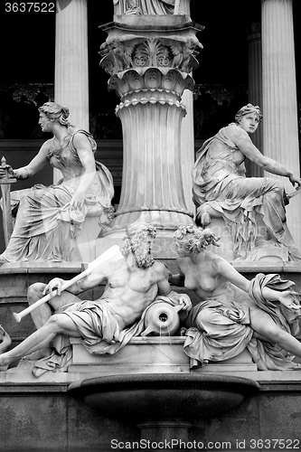 Image of Pallas-Athena-Brunnen Fountain, Austrian Parliament in Vienna, A