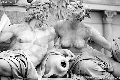 Image of Pallas-Athena-Brunnen Fountain, Austrian Parliament in Vienna, A