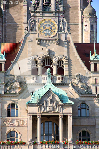 Image of New Town Hall (Rathaus) in Hanover, Germany