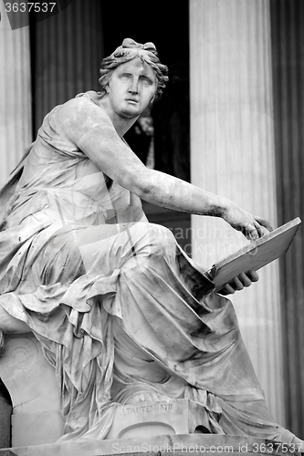 Image of Pallas-Athena-Brunnen Fountain, Austrian Parliament in Vienna, A