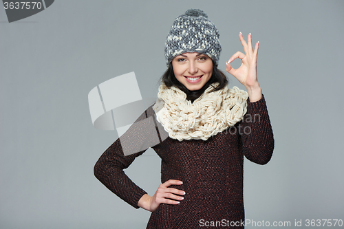 Image of Christmas girl, winter concept.