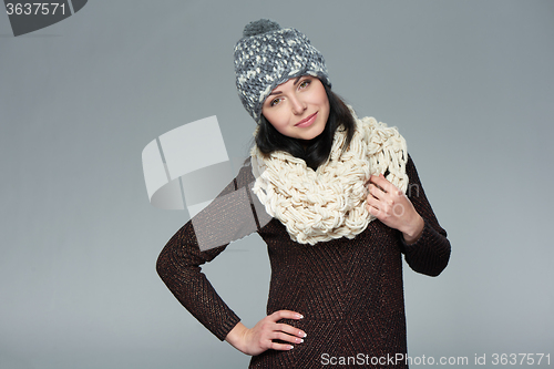 Image of Christmas girl, winter concept.