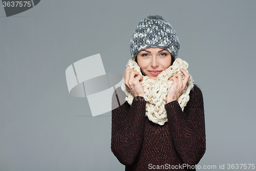 Image of Christmas girl, winter concept.