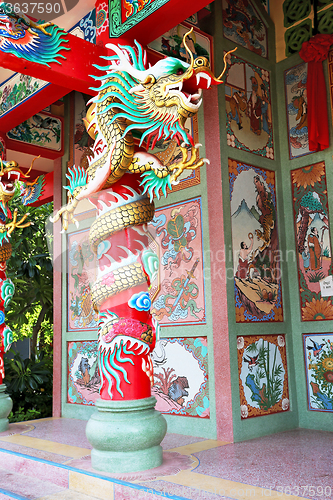 Image of Colorful dragon statue 