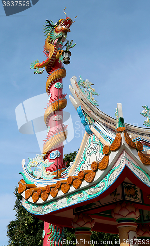 Image of Colorful dragon statue 