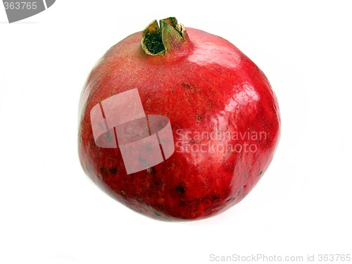 Image of Red pomegranate on white background