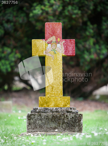 Image of Very old gravestone in the cemetery