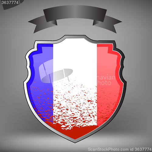 Image of French Shield and Black Ribbon