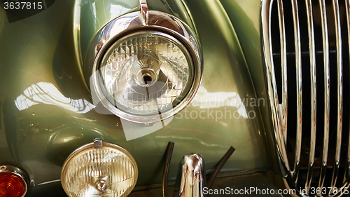 Image of Detail of classic car. 