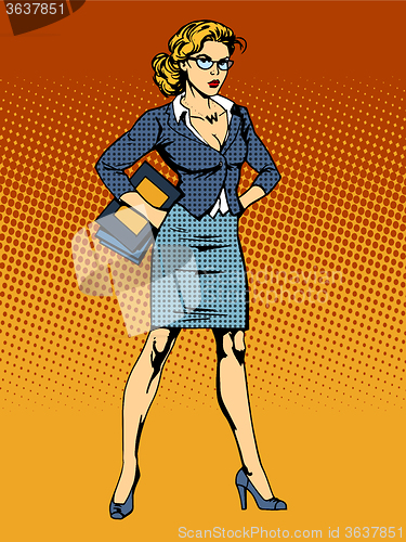 Image of businesswoman superhero woman vamp