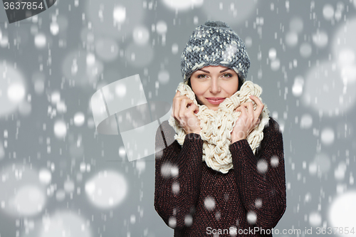 Image of Christmas girl, winter concept.