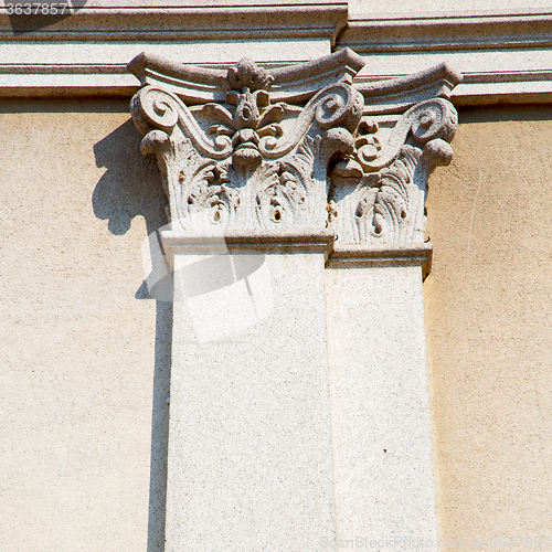 Image of abstract old column in the  country  of europe italy and marble 