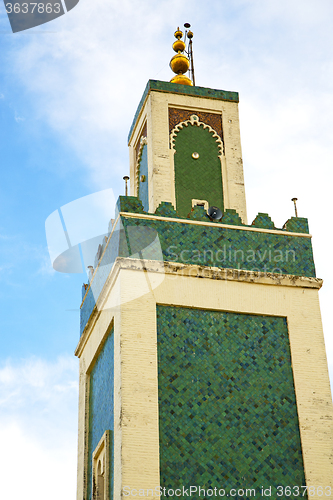 Image of  muslim   in   mosque  morocco  africa      sky