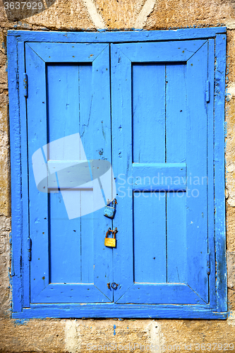 Image of  window in morocco africa and old  blue