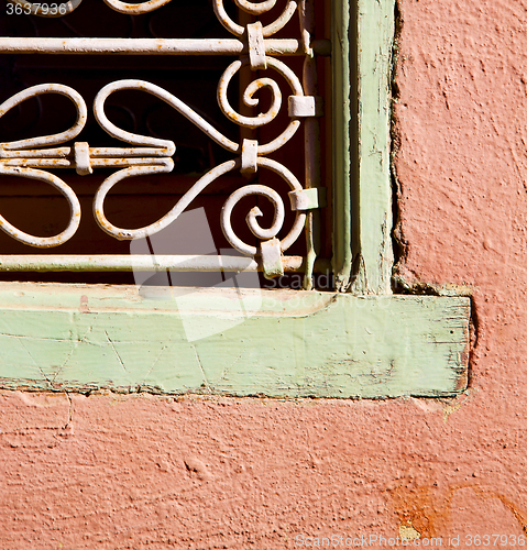 Image of  window in morocco africa and old construction wal brick histori