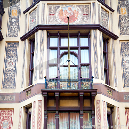 Image of old architecture in england london europe wall and history