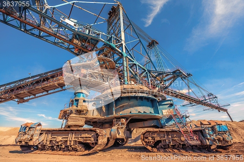 Image of Large excavator machine in the mine