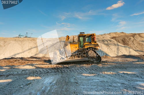 Image of Excavation site with construction machine