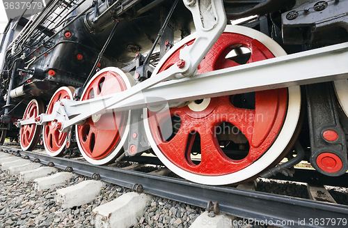 Image of wheels of the old train  